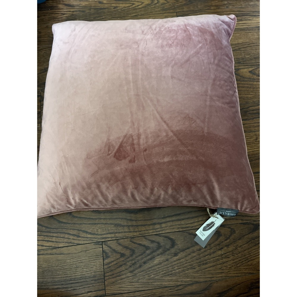 Brielle Home Feather Filled Velvet Rose Pink 24"  Pillow